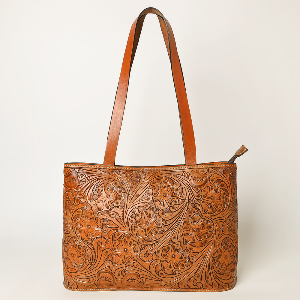 Ohlay Tote Hand Tooled Genuine Leather