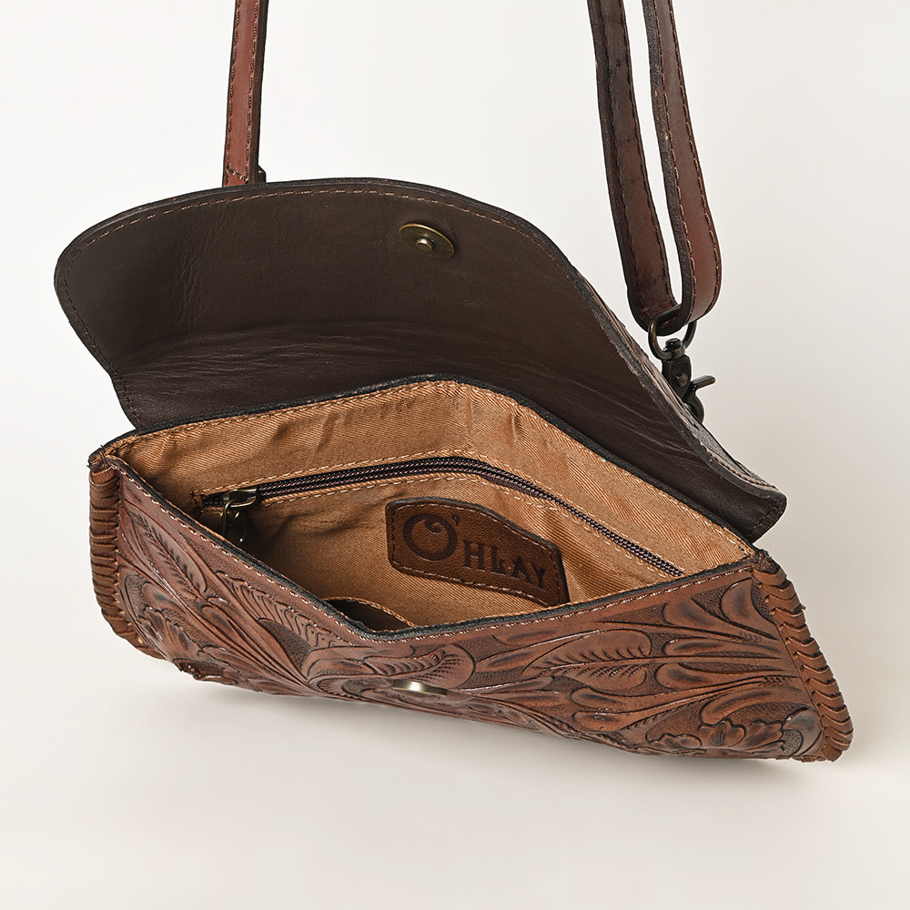 Ohlay Wallet Hand Tooled Genuine Leather
