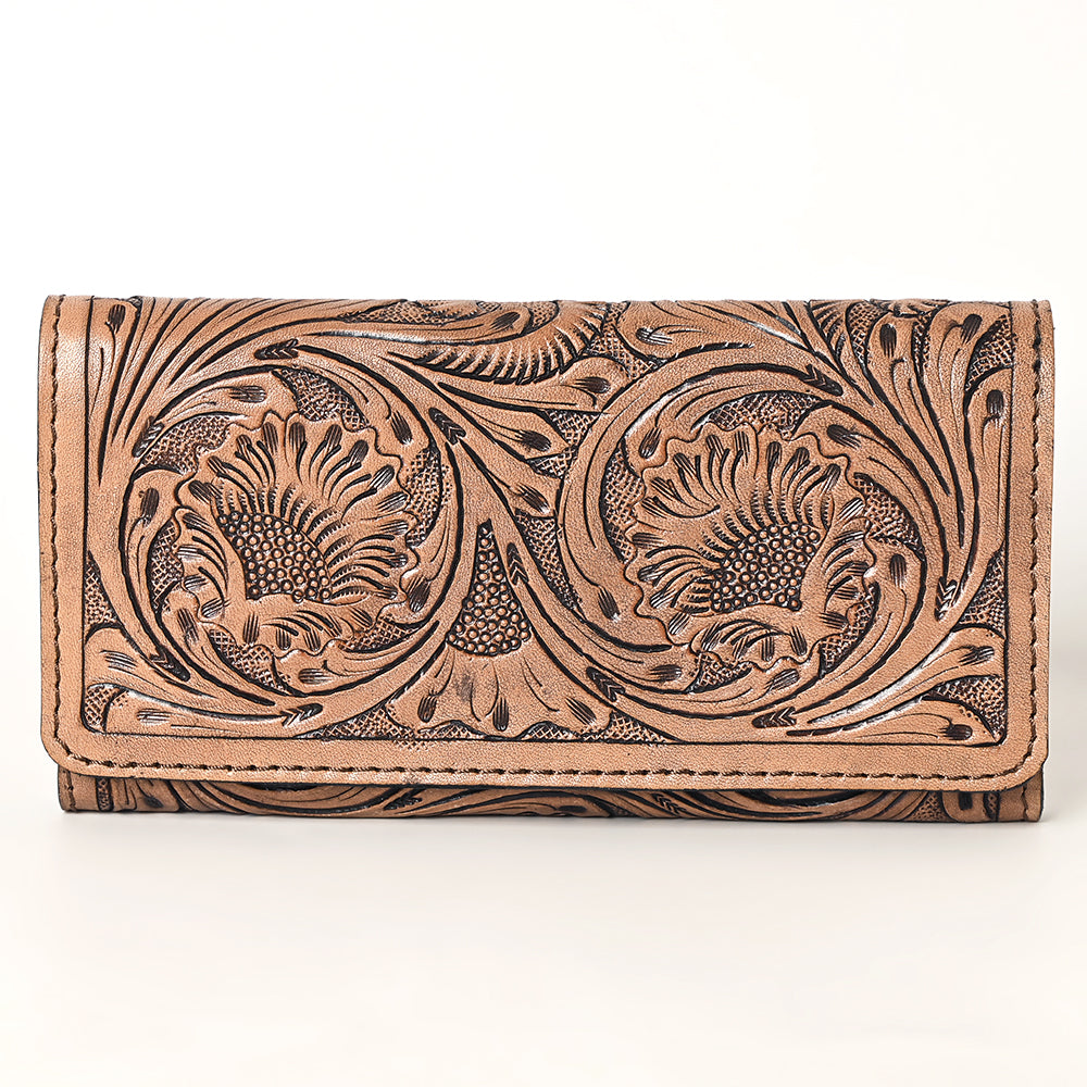 OHLAY Hand-Tooled Genuine Leather Wallet