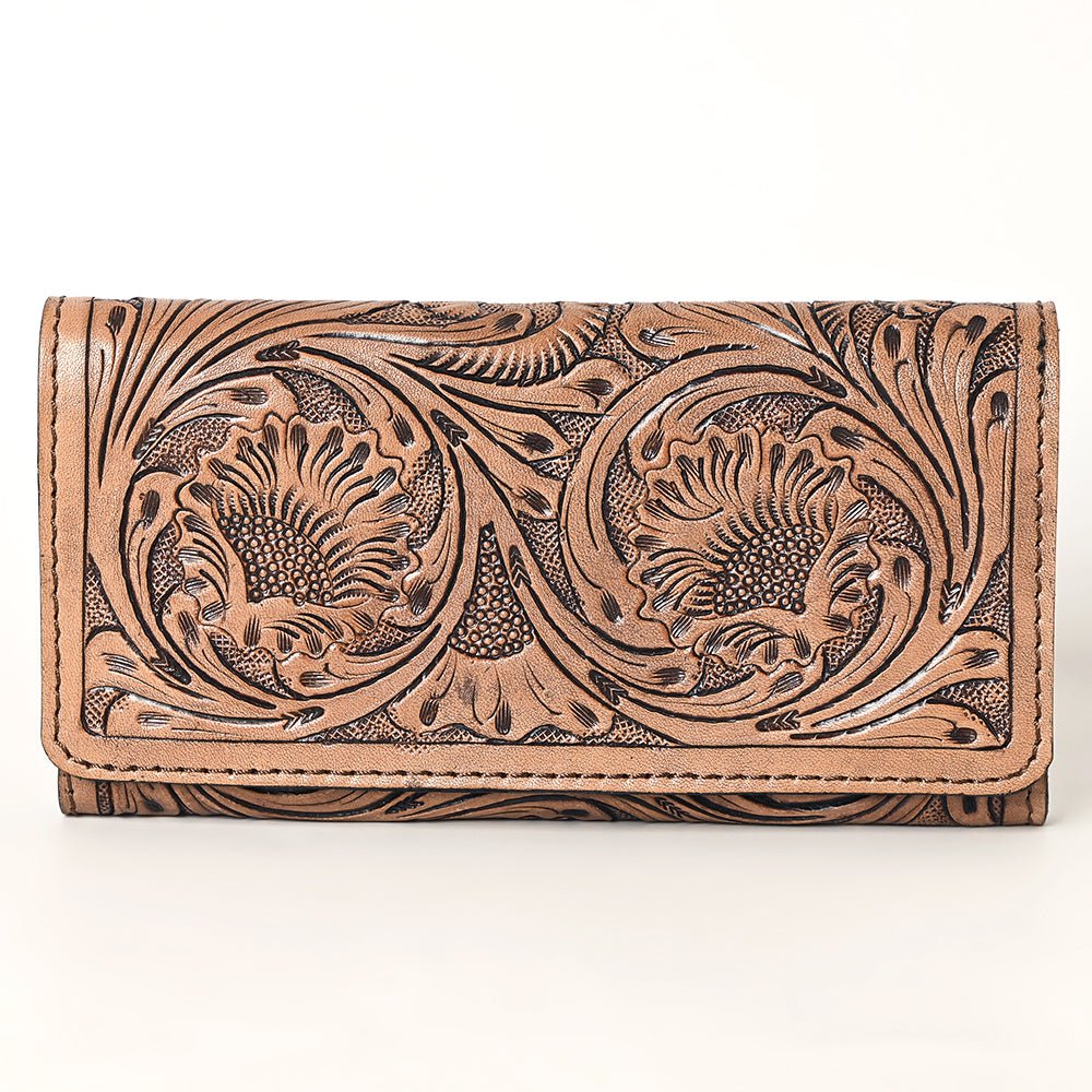 OHLAY Wallet Hand Tooled Genuine Leather Women Bag Western Handbag Purse | Womens Handbags |Leather Belt for Summer