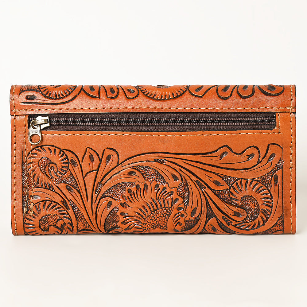 OHLAY Hand-Tooled Genuine Leather Wallet