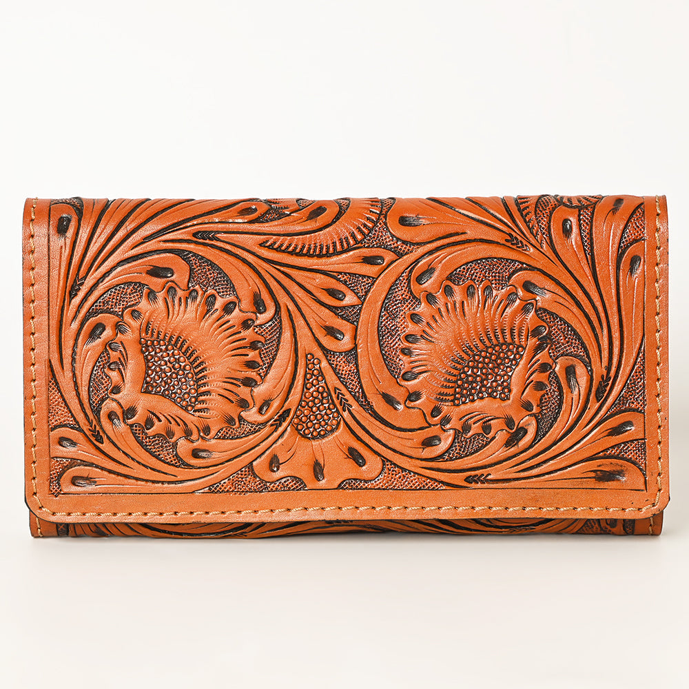 OHLAY Hand-Tooled Genuine Leather Wallet