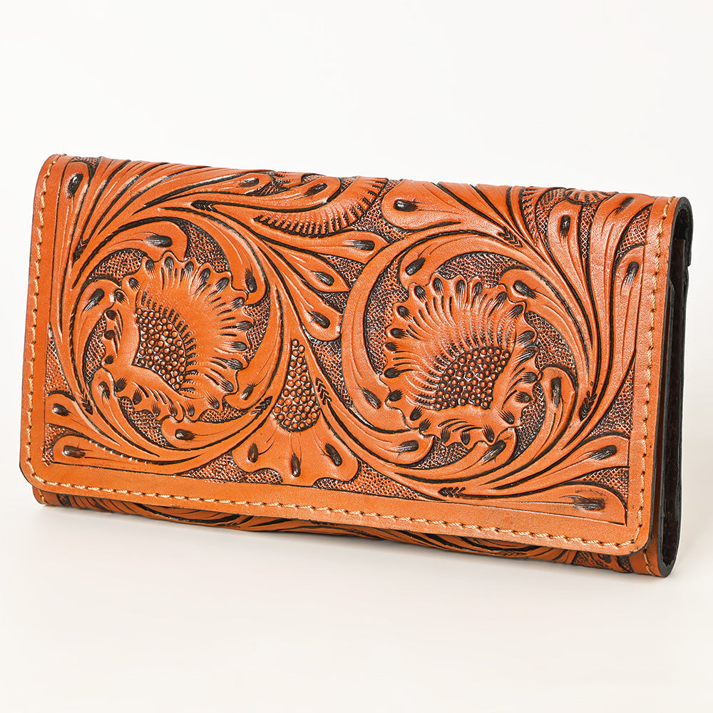 OHLAY Hand-Tooled Genuine Leather Wallet