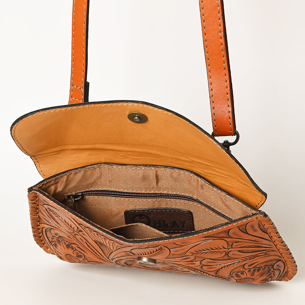 Ohlay Wallet Hand Tooled Genuine Leather