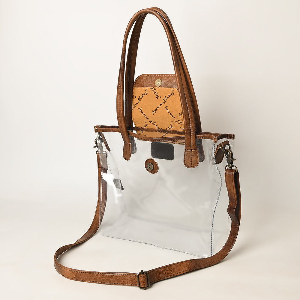 American Darling Clear Bag Full Grain Genuine Leather Western Women Handbag Purse | for Cute Travel