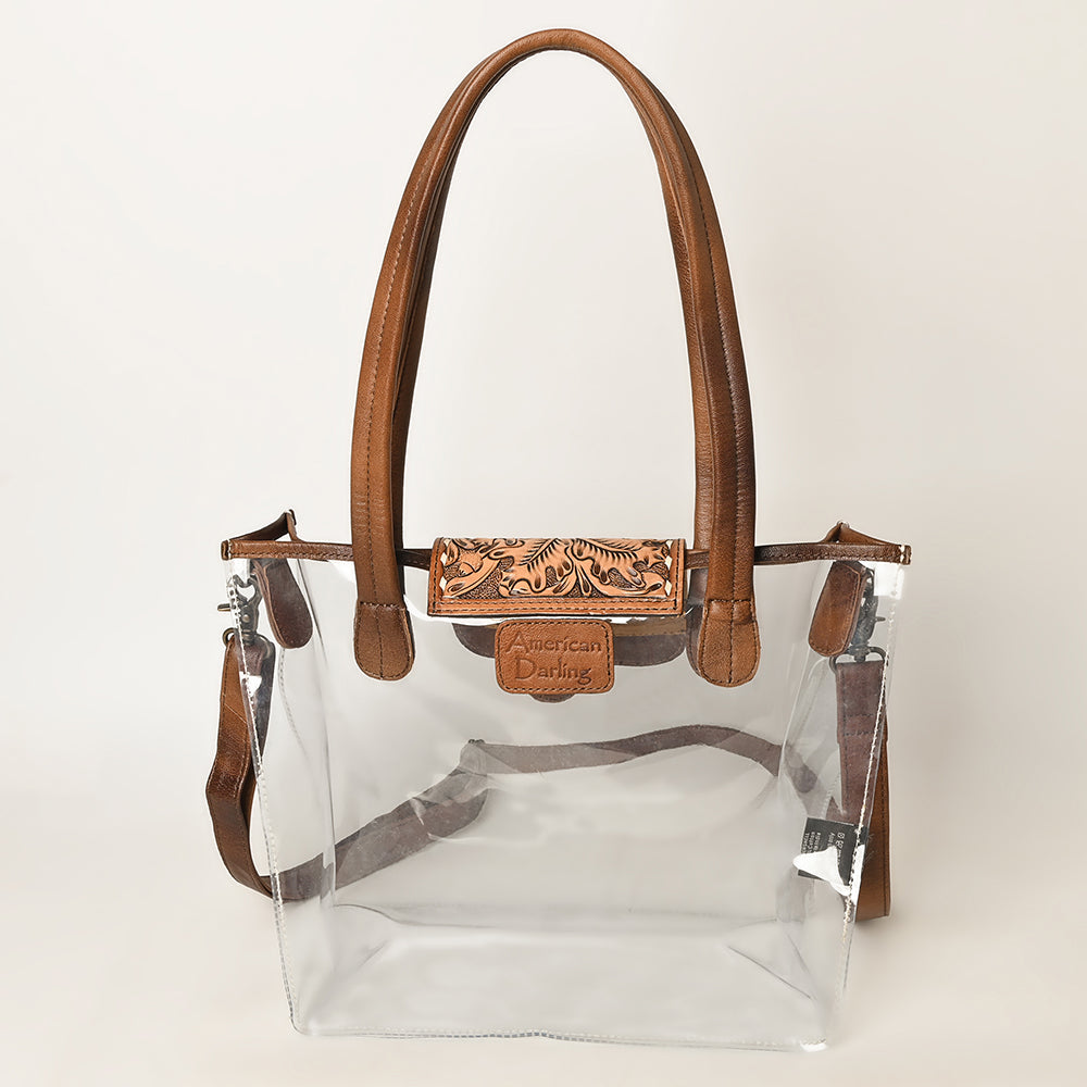 American Darling Clear Bag Full Grain Genuine Leather Western Women Handbag Purse | for Cute Travel