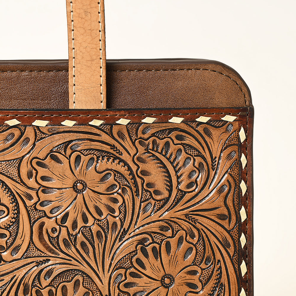 American Darling Briefcase Hand Tooled Genuine Leather