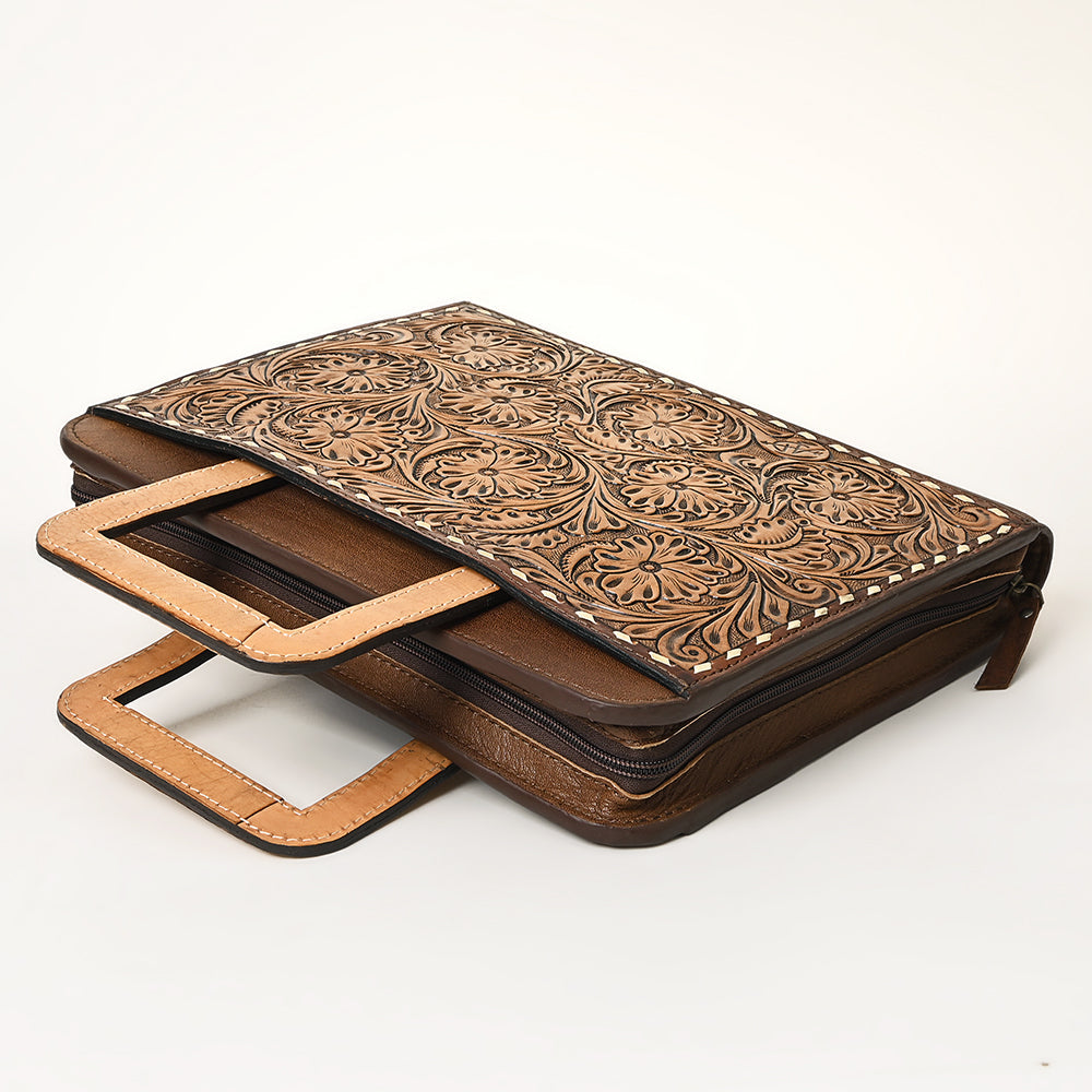American Darling Briefcase Hand Tooled Genuine Leather