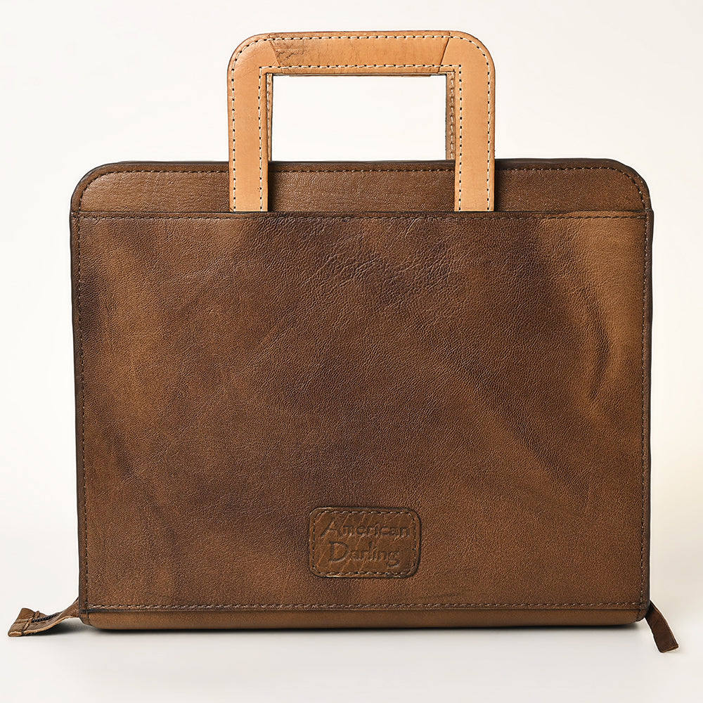 American Darling Briefcase Hand Tooled Genuine Leather
