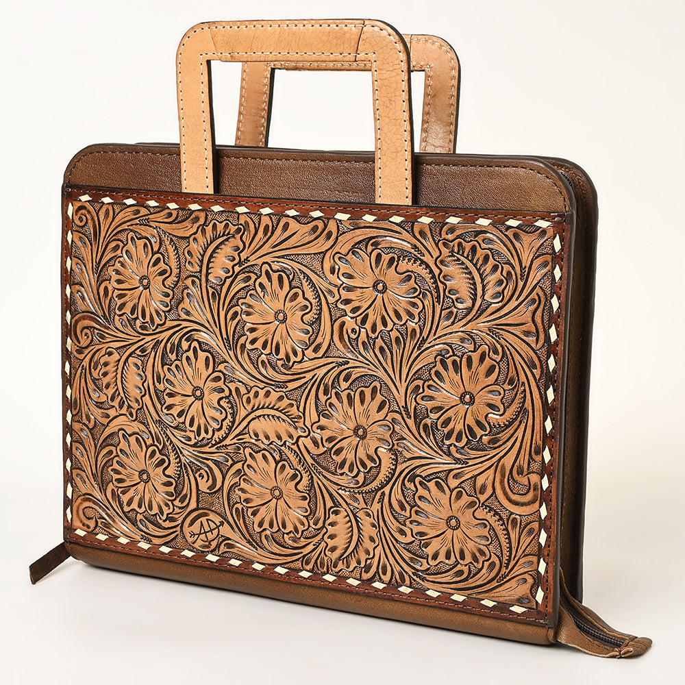 American Darling Briefcase Hand Tooled Genuine Leather