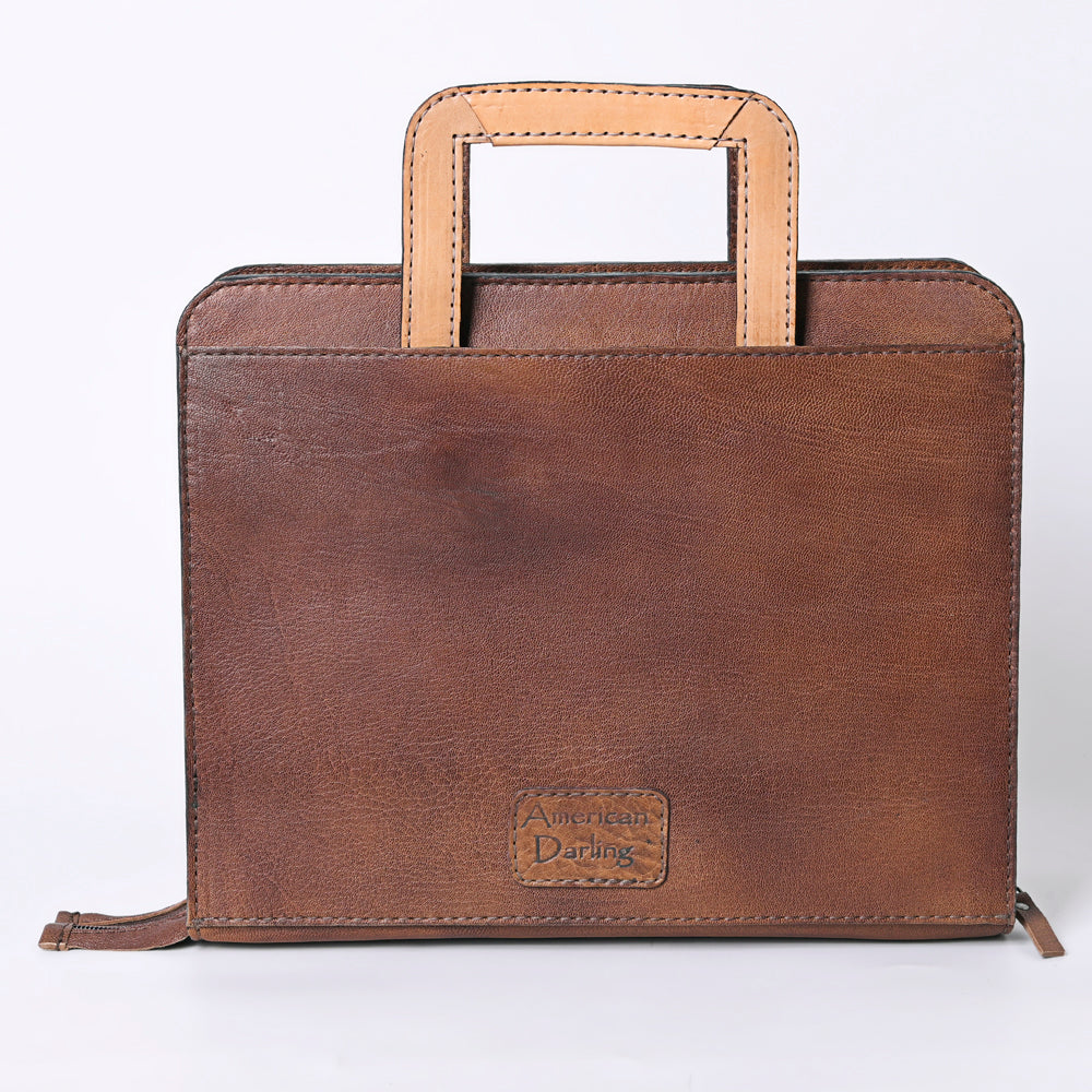 American Darling Briefcase Hand Tooled Genuine Leather