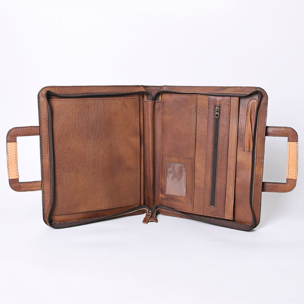 American Darling Briefcase Hand Tooled Genuine Leather