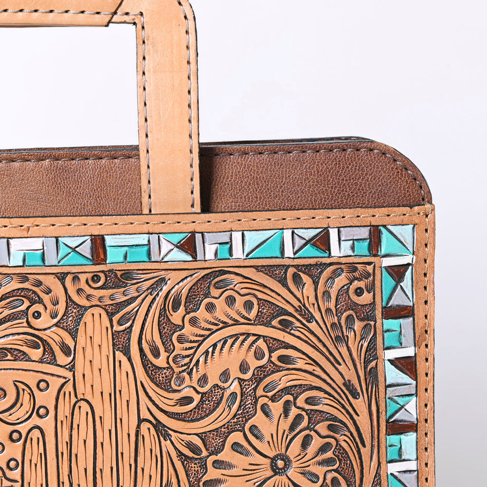 American Darling Briefcase Hand Tooled Genuine Leather