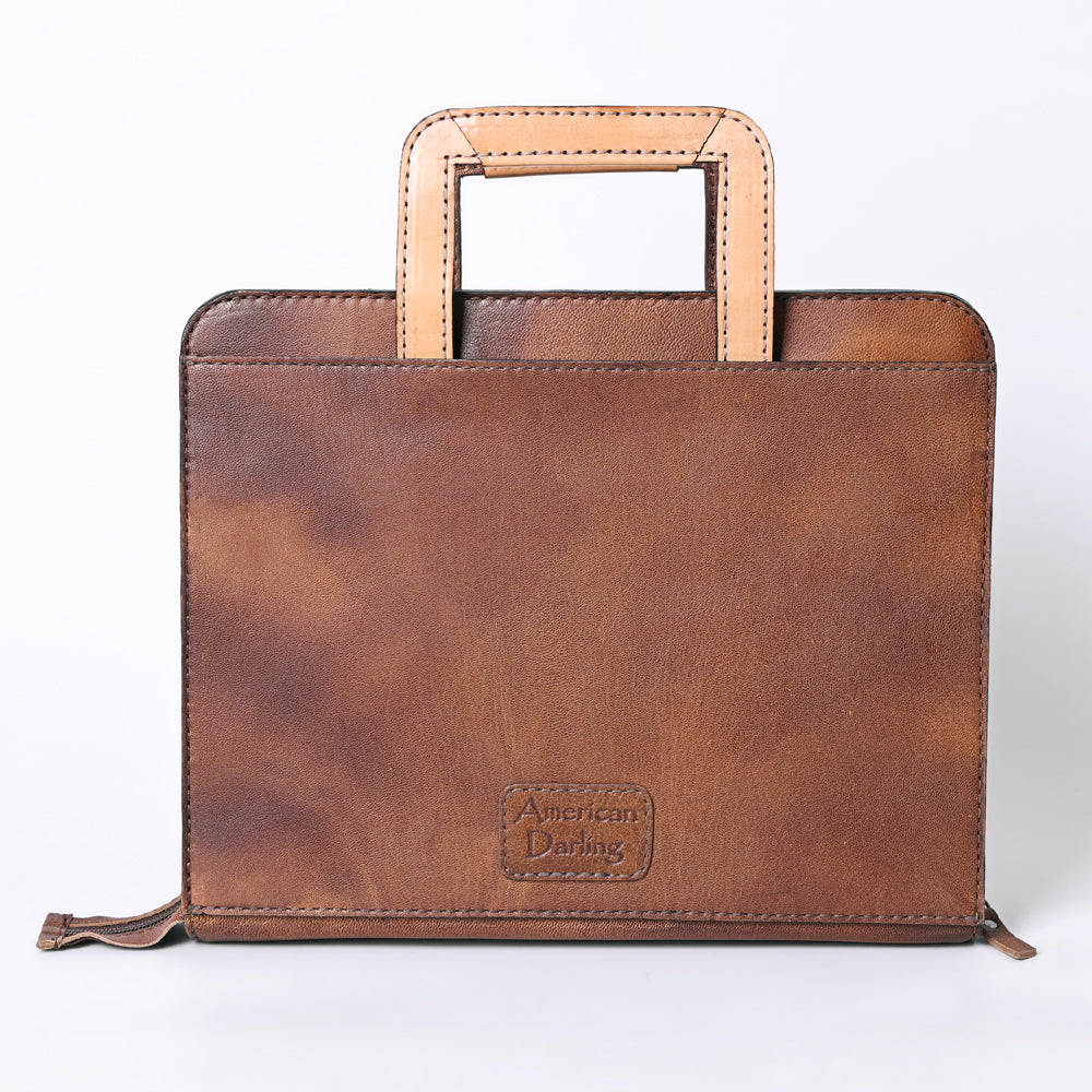 American Darling Briefcase Hand Tooled Genuine Leather