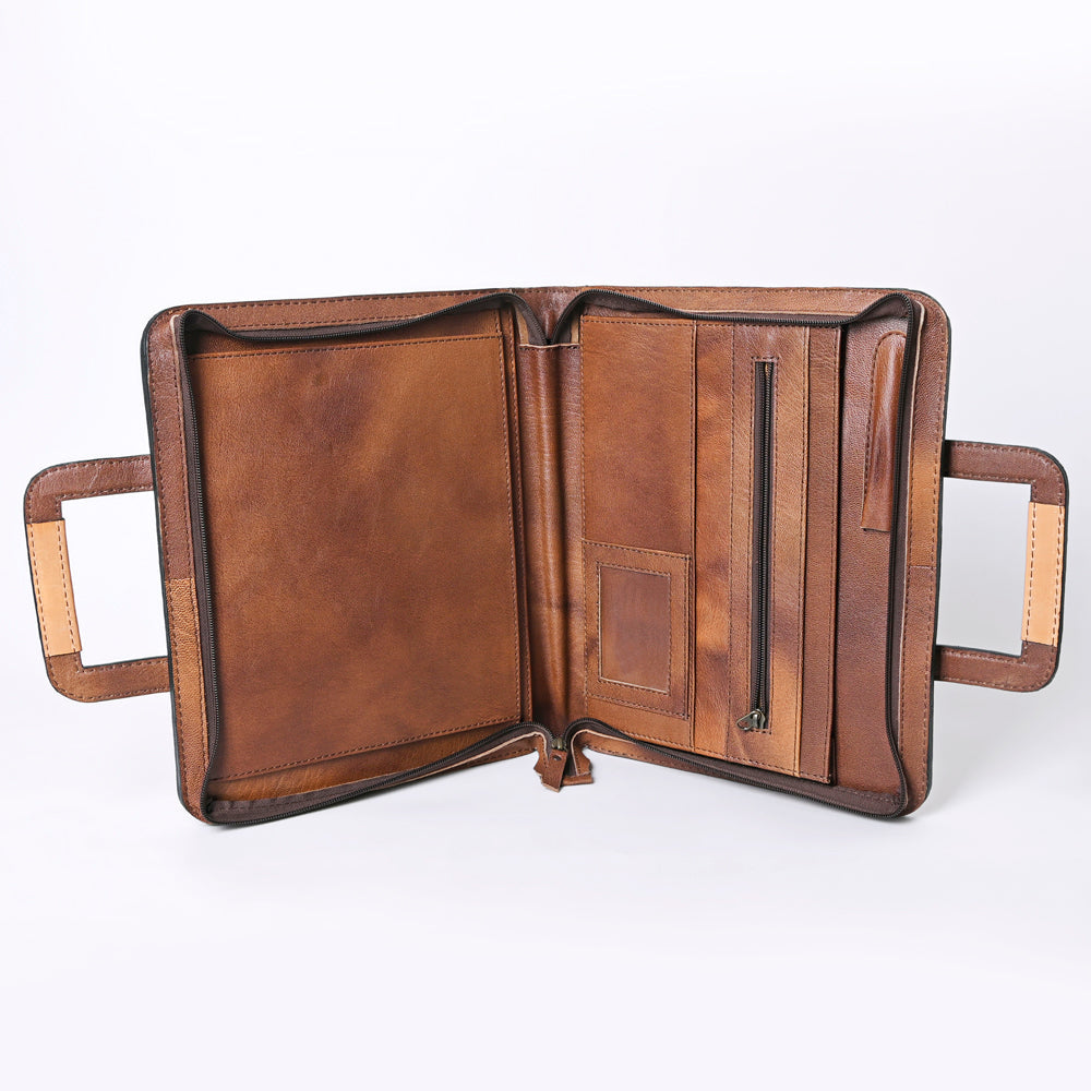 American Darling Briefcase Hand Tooled Genuine Leather