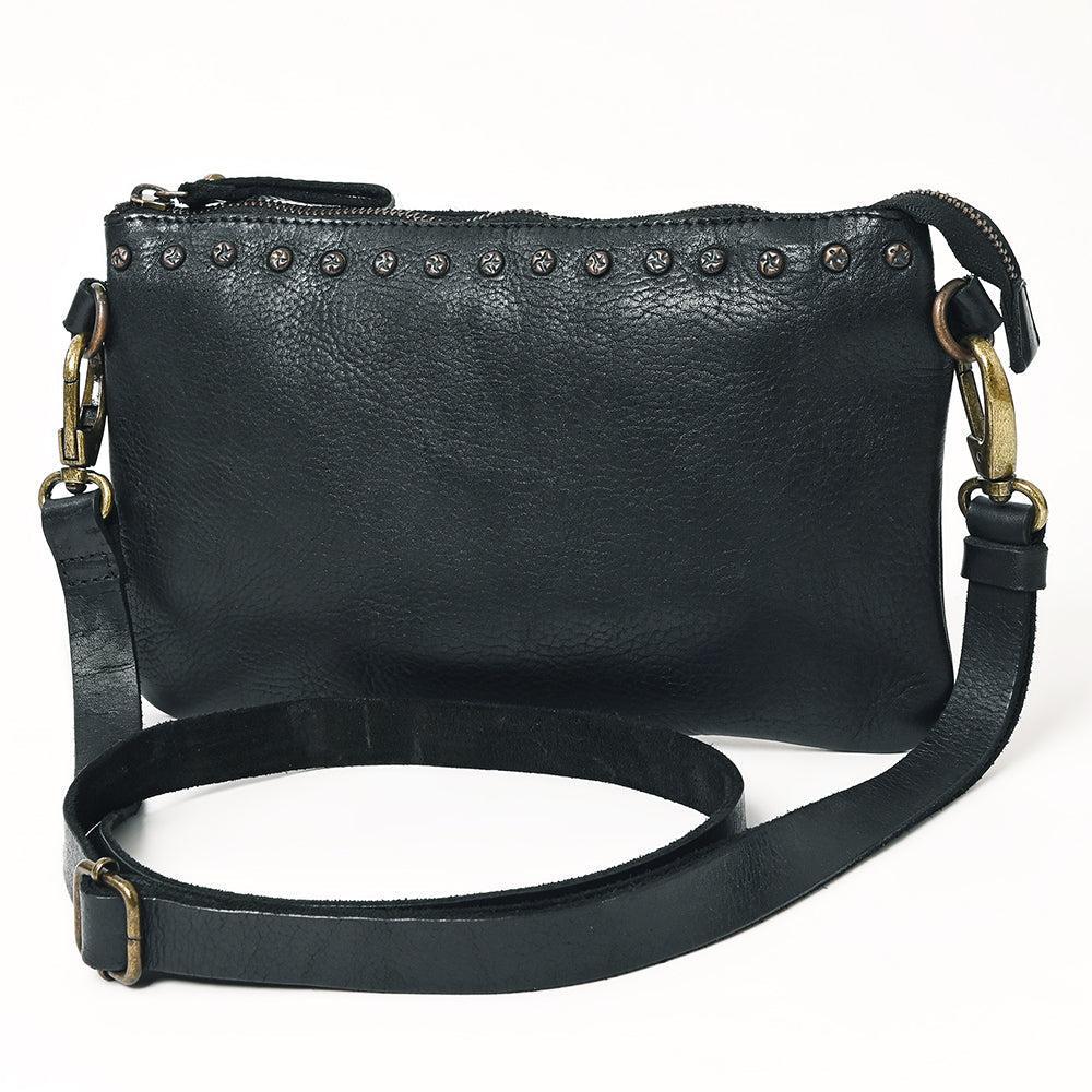 Spaghetti Western Crossbody Vintage Handmade Drum Dyed Genuine European Cowhide Leather