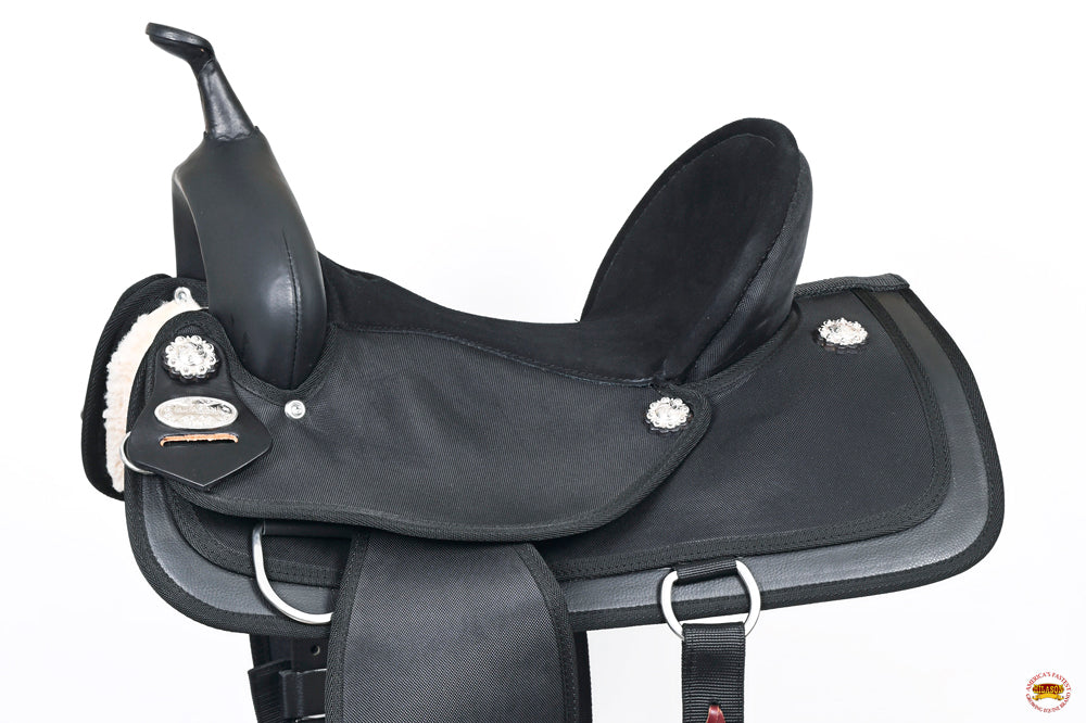 Hilason Horse Barrel Trail Pleasure Endurance Synthetic Saddle Black