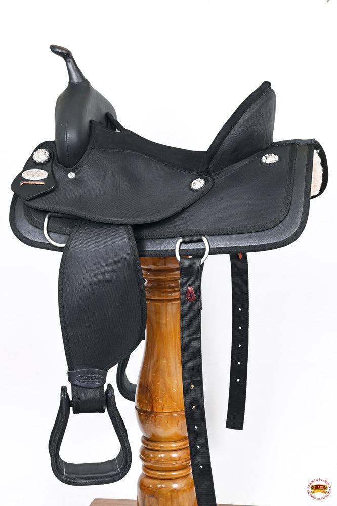 Hilason Horse Trail Pleasure Endurance Synthetic Saddle Black