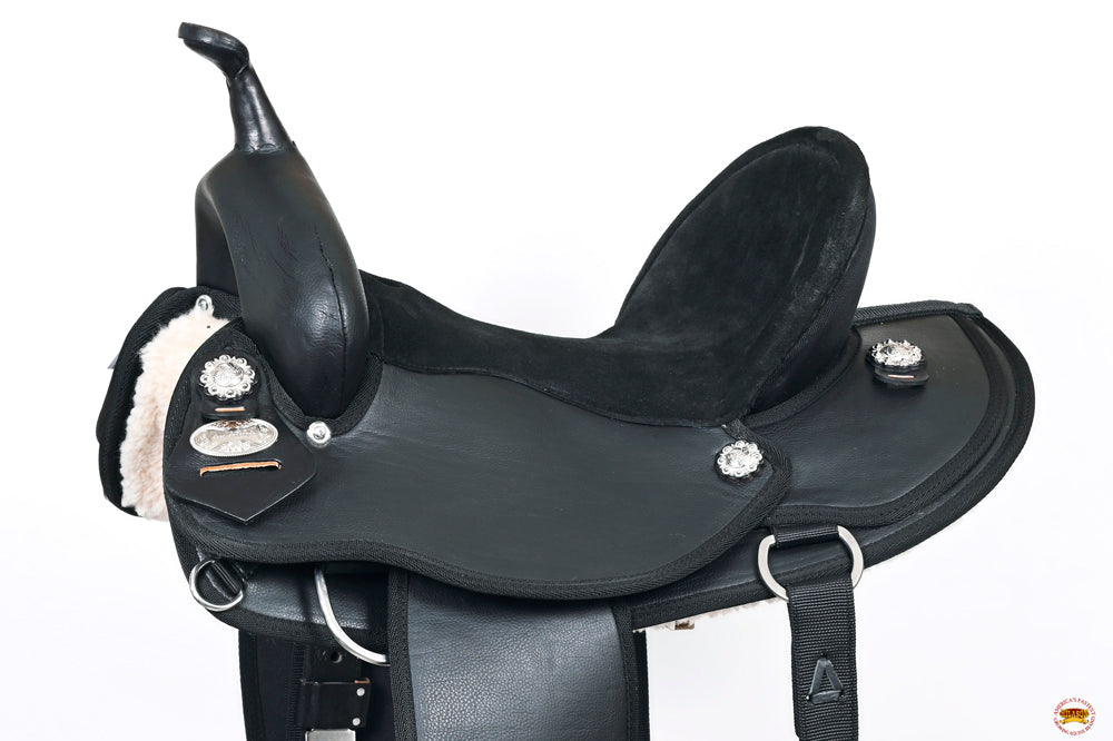 Hilason Horse Barrel Trail Pleasure Endurance Synthetic Saddle Black