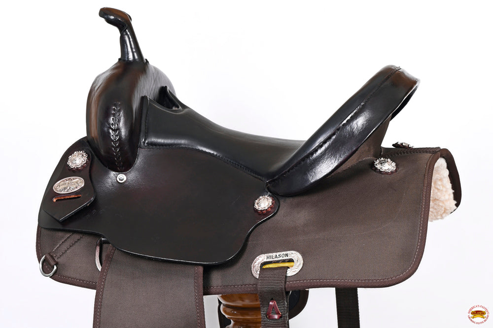 Hilason Horse Barrel Trail Pleasure Endurance Synthetic Saddle Brown