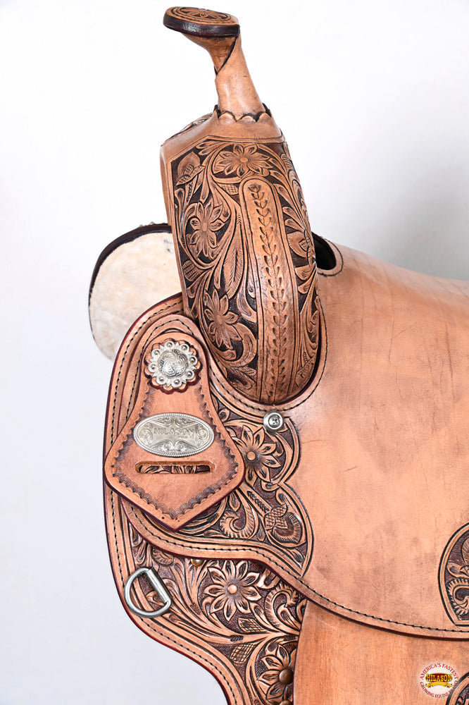 HILASON Western Horse Ranch Roping Saddle Riding Brown