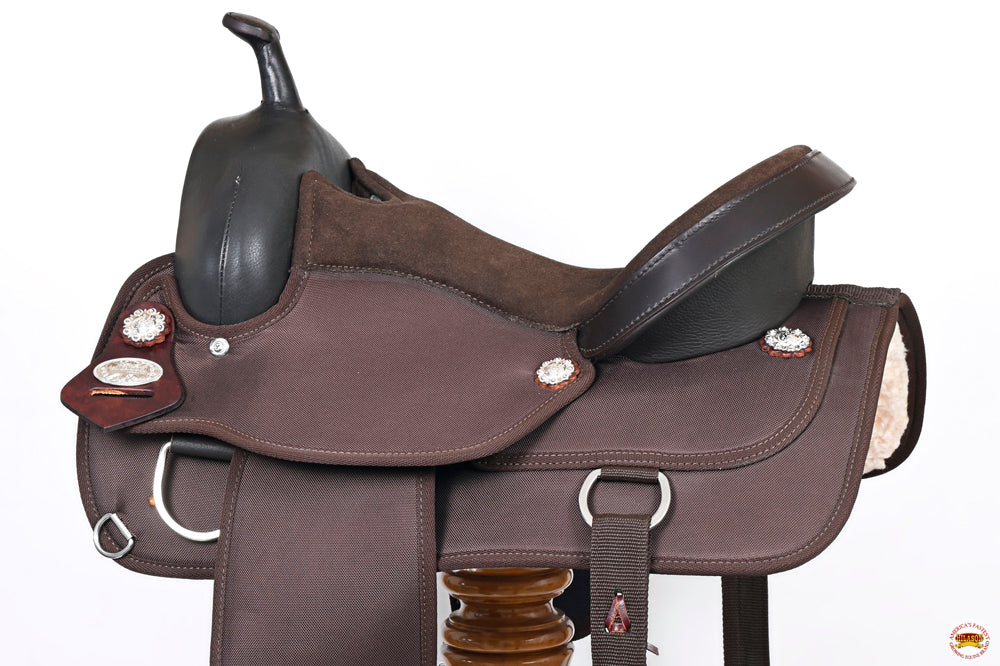 Hilason Flex Tree Western Horse Trail Pleasure American Leather Saddle Brown