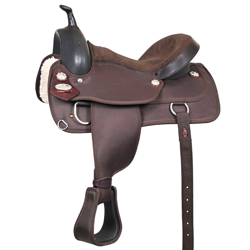 Hilason Flex Tree Western Horse Trail Pleasure American Leather Saddle Brown