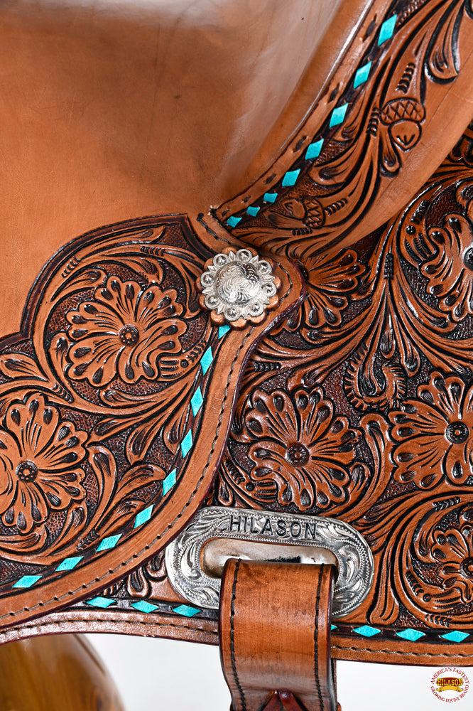 Hilason Western Flex-Tree Barrel & Trail Leather Saddle — Brown