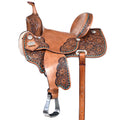 Hilason Western Flex-Tree Barrel & Trail Leather Saddle — Brown