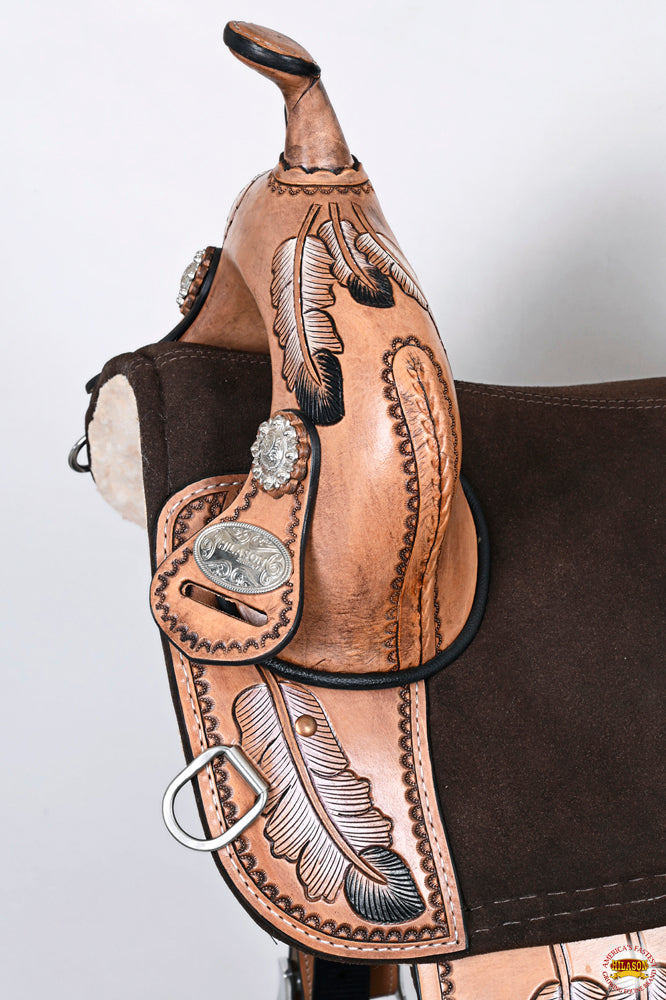 HILASON Western Horse Treeless Trail Saddle Genuine American Leather Tan l | for Horses