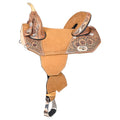 Hilason Western Horse Trail Barrel Floral Racing American Leather Saddle Tan