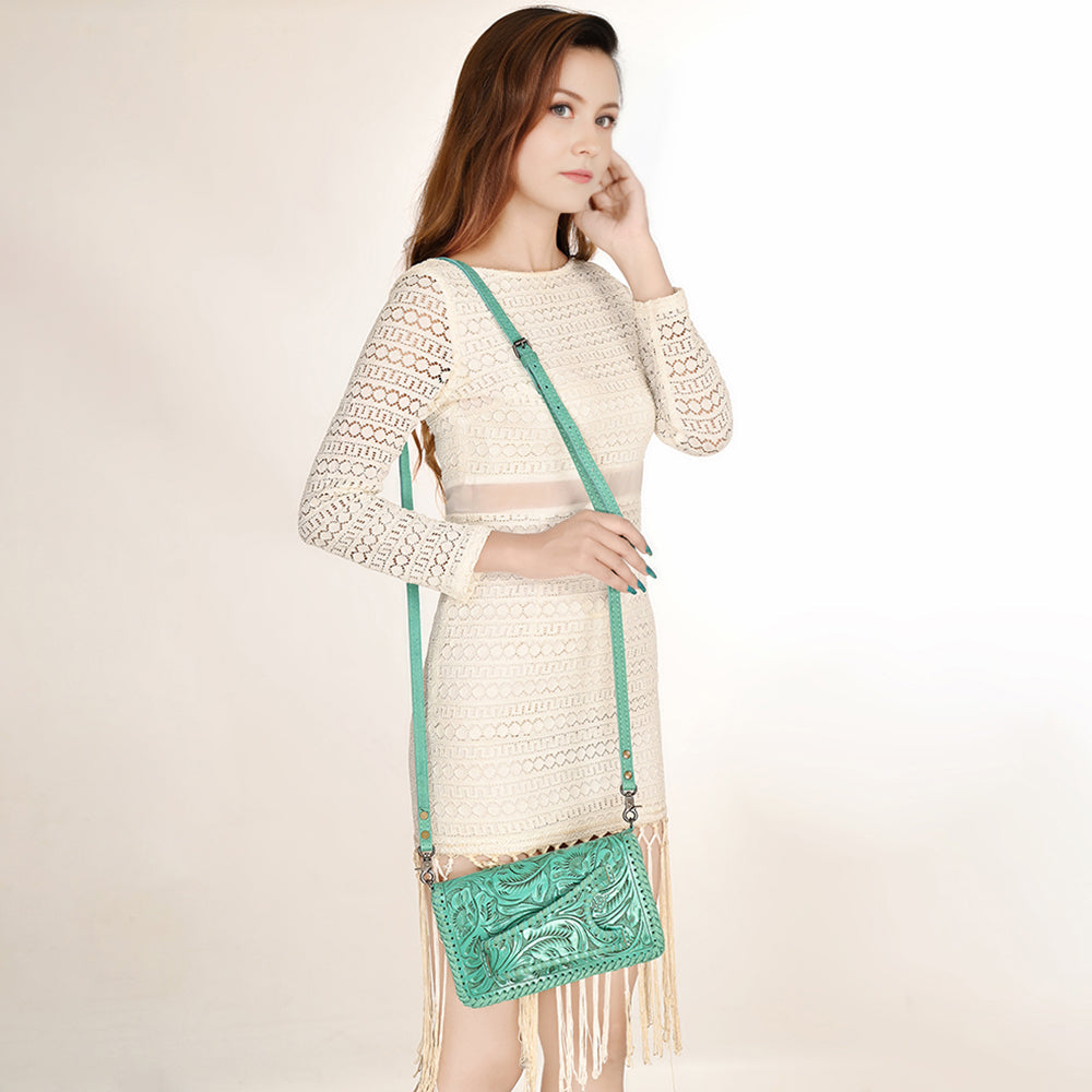American Darling Clutch Hand Tooled Genuine Leather