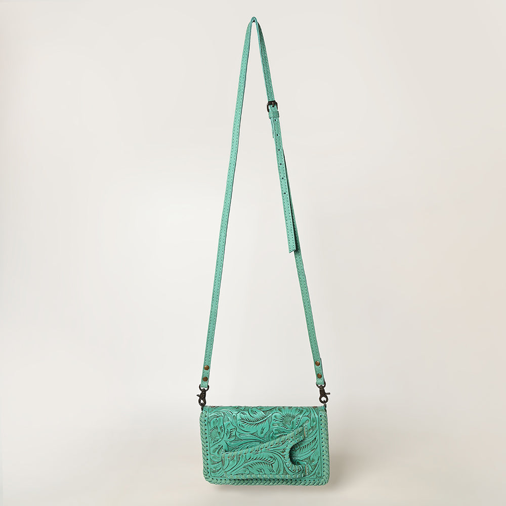 American Darling Clutch Hand Tooled Genuine Leather