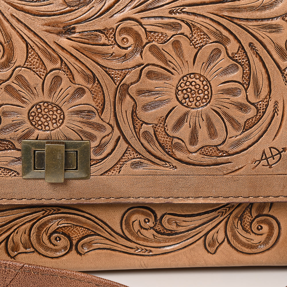 American Darling Hand-Tooled Genuine Leather Bag