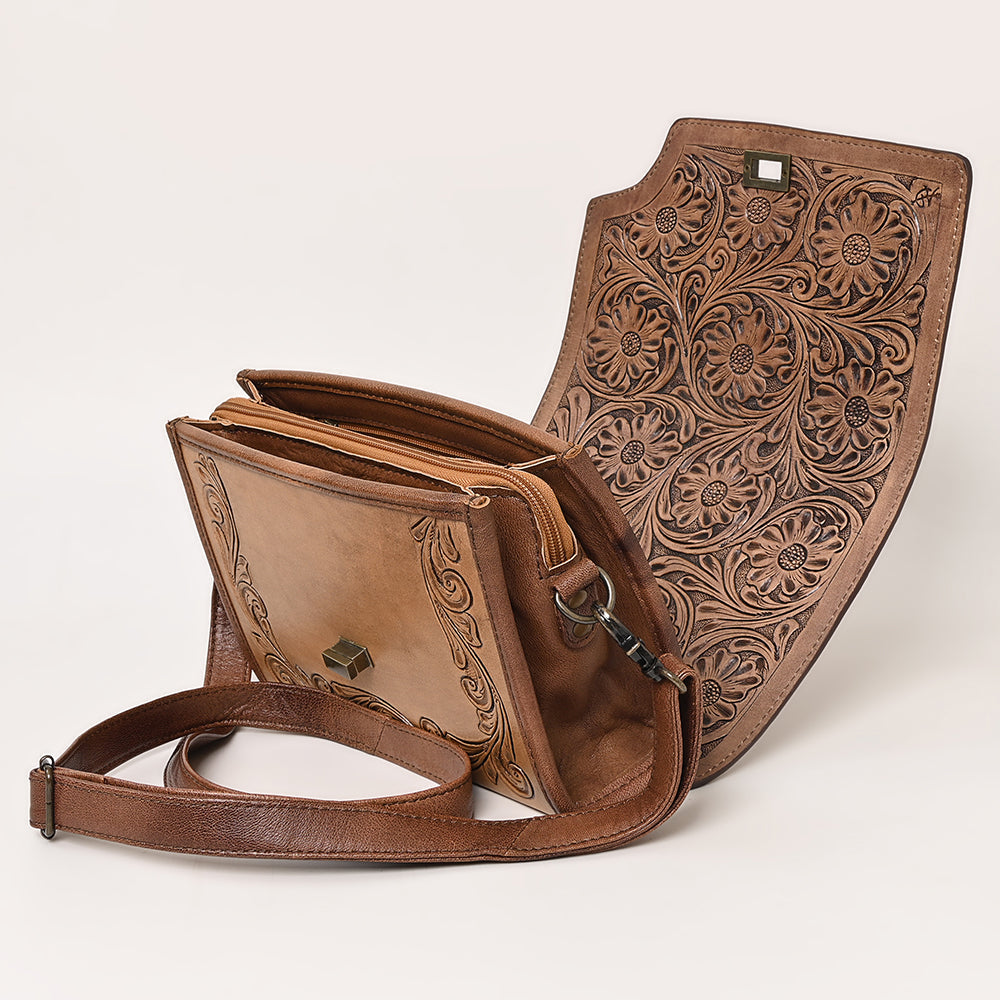 American Darling Hand-Tooled Genuine Leather Bag