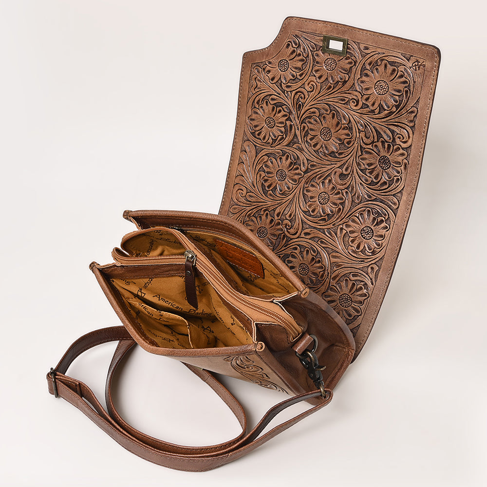 American Darling Hand-Tooled Genuine Leather Bag