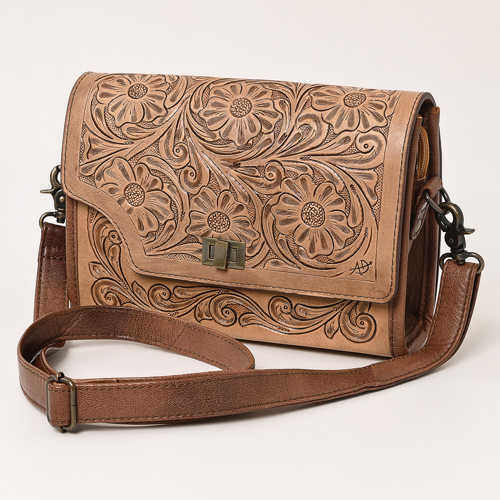 American Darling Hand-Tooled Genuine Leather Bag