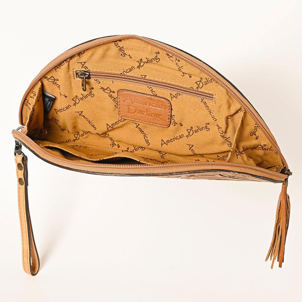 American Darling Clutch Hand Tooled Genuine Leather