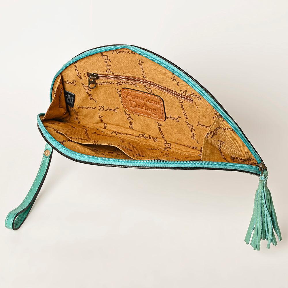 American Darling Clutch Hand Tooled Genuine Leather