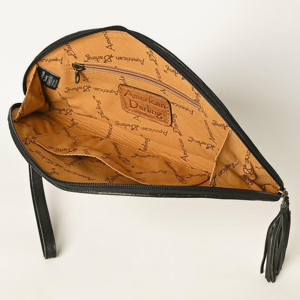 American Darling Clutch Hand Tooled Genuine Leather