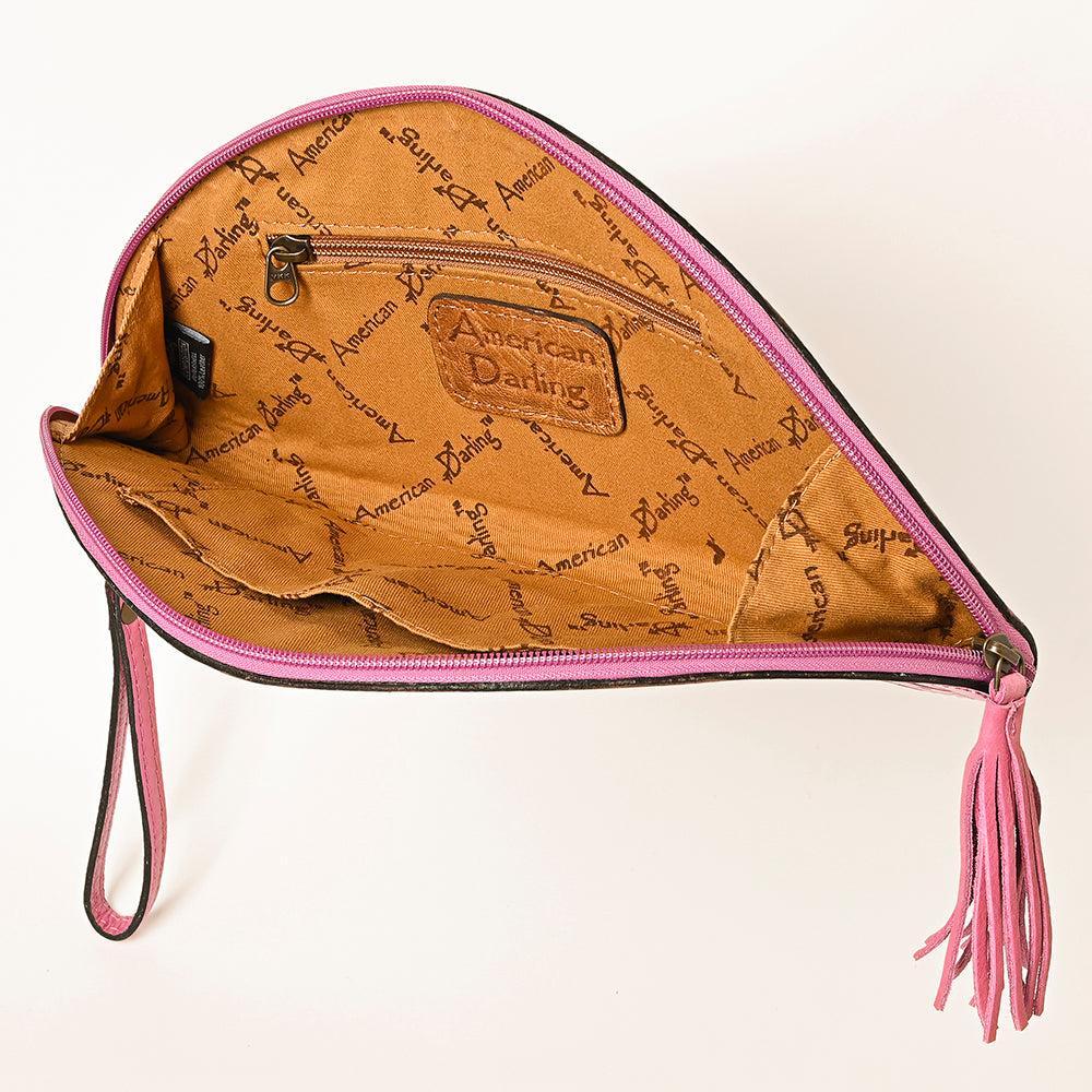 American Darling Clutch Hand Tooled Genuine Leather