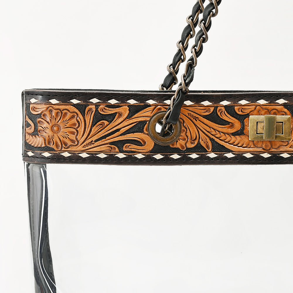 American Darling ADBG1238 Hand-Tooled Leather Shopper Tote