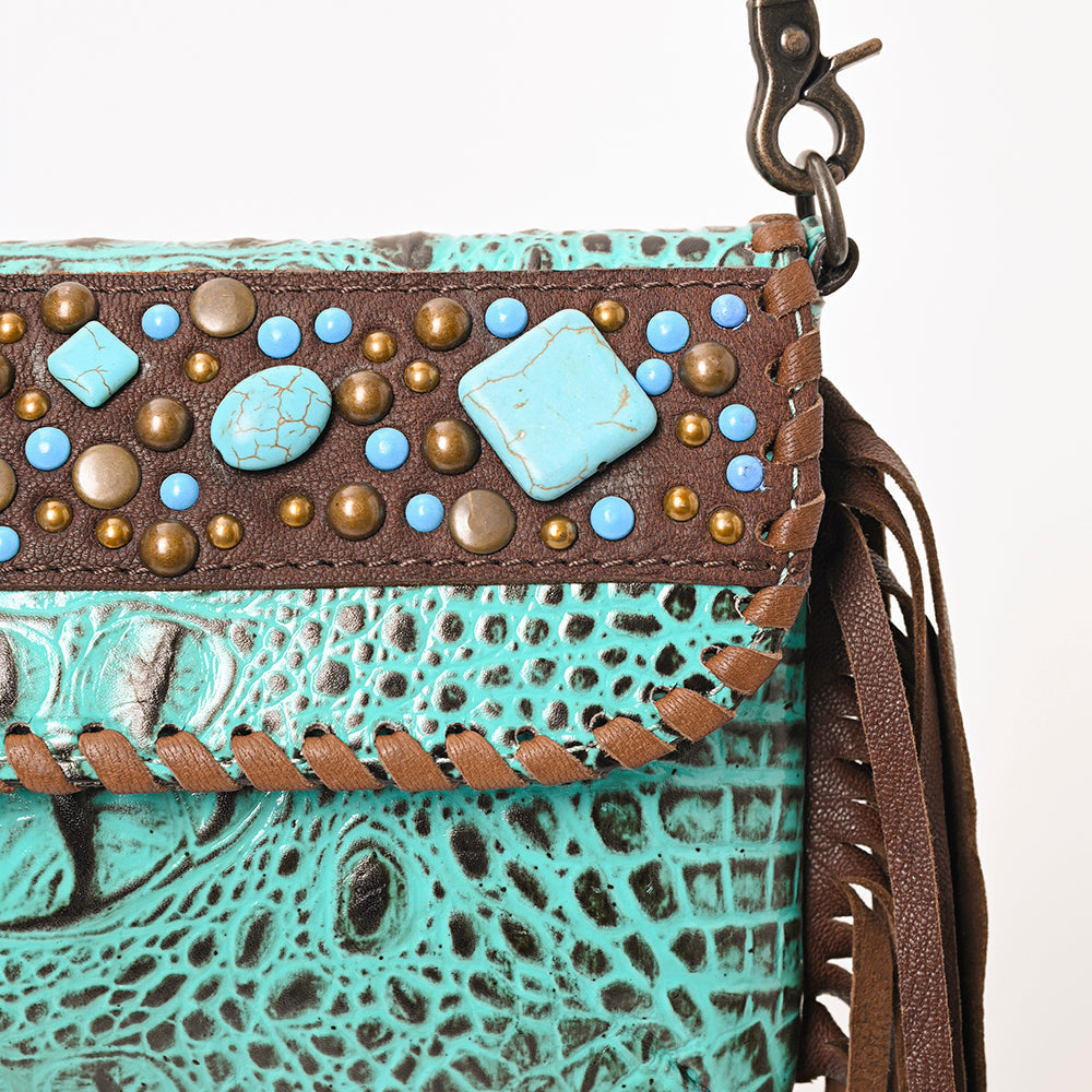 American Darling Crocodile Embossed Genuine Leather Bag