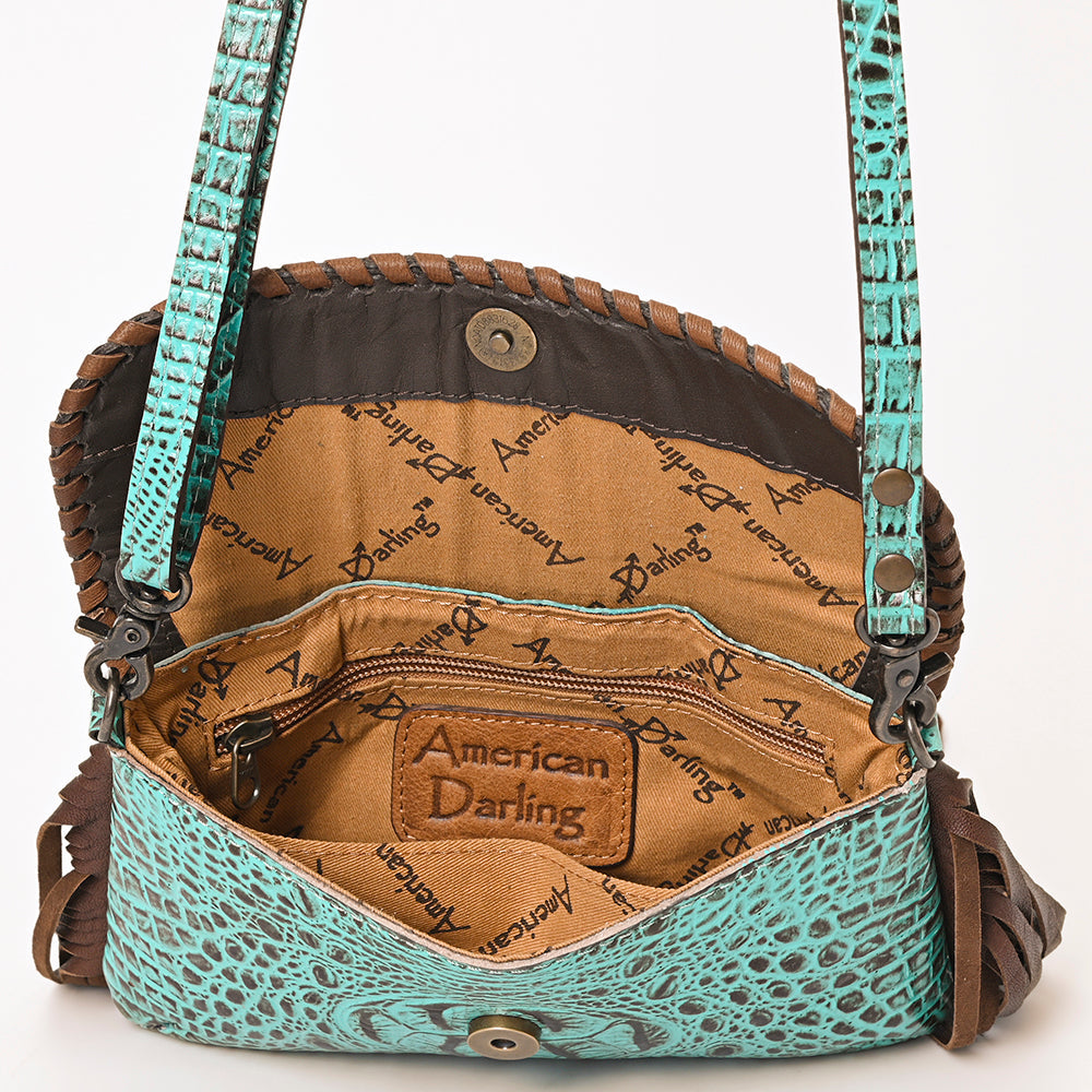 American Darling Crocodile Embossed Genuine Leather Bag