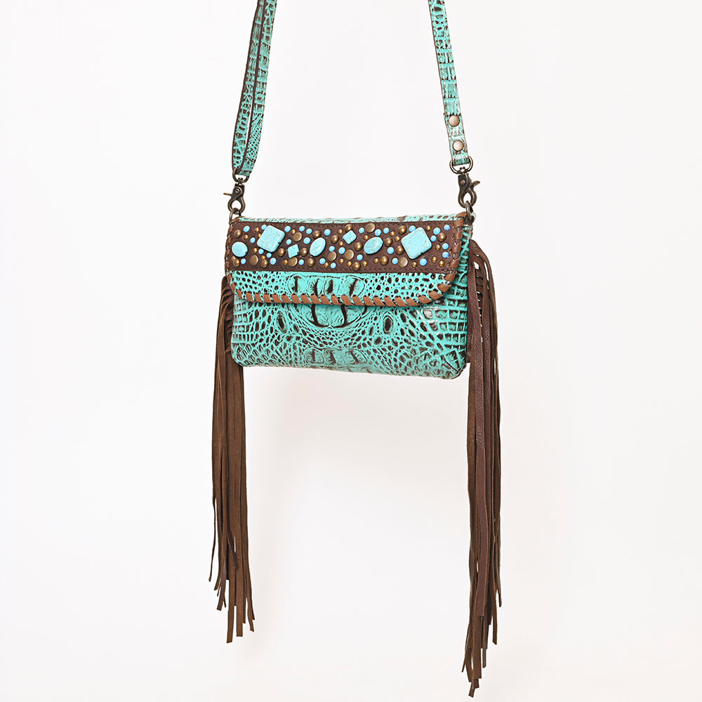 American Darling Crocodile Embossed Genuine Leather Bag