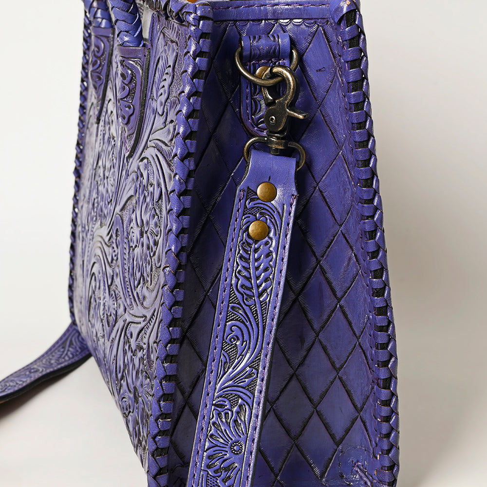 American Darling Hand Tooled Leather Tote Bag  Western Floral Carved Purse