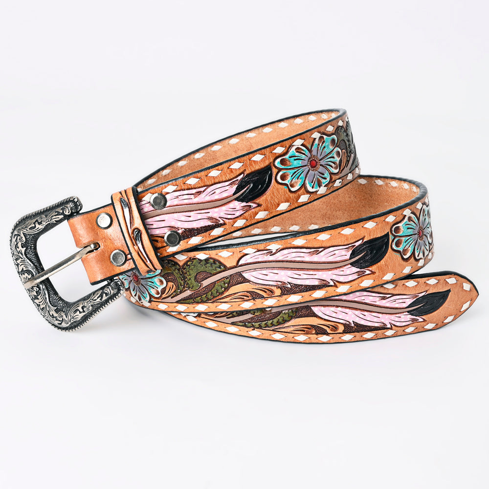 American Darling Beautifully Hand Tooled Genuine American Leather Belt Men and  Women