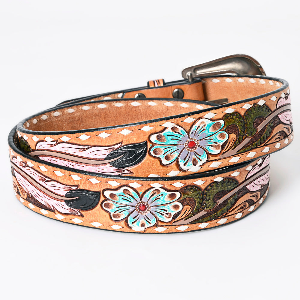 American Darling Beautifully Hand Tooled Genuine American Leather Belt Men and  Women