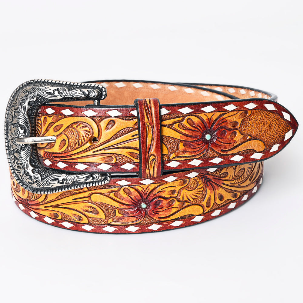 American Darling Beautifully Hand Tooled Genuine American Leather Belt Men and  Women