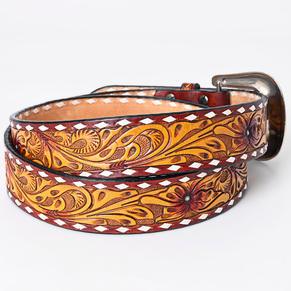 American Darling Beautifully Hand Tooled Genuine American Leather Belt Men and  Women
